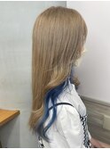 【Lee大阪店】グレージュ×ブルー/新出奈津樹