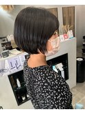 ショートボブ/黒髪/くびれショート/20代/30代