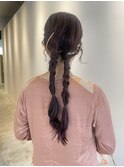 大人 タイトツイン アレンジ 結婚式ヘアセット
