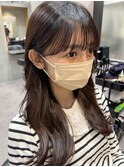 小顔サイドバング【小顔薄めバンググレージュレイヤーロング】