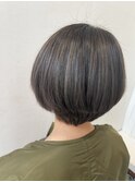 大人ハイライト白髪ぼかし