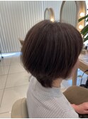 大人ショート×白髪ぼかし風カラー