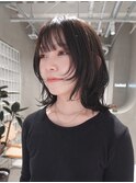 天神大名顔周りレイヤーカットミディアムボブタッセルボブ今泉