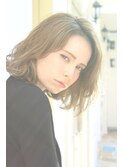 マチルダボブピンクベージュインナーグレージュハイライト大人