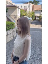 サロンドミルク 新百合ヶ丘店(salon de MiLK)&nbsp;ミルクティーベージュグレージュハイライト新百合ヶ丘