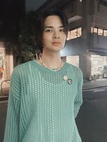 メゾンアクア 表参道(Maison ACQUA)&nbsp;=メンズボブ/フェザーパーマ／MEN’S HAIR/ブルーブラック