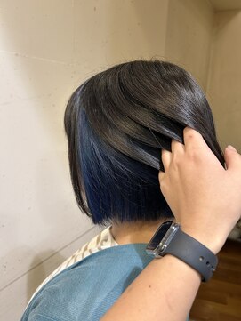 オーガニックマインド 坂戸 鶴ヶ島(organic+mind) 冬の美人髪◎インナーカラー青×透明感グレージュ