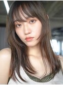 顔まわり小顔カットベージュカラー大人レイヤーカット