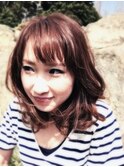 ワンレンベースのセミロング