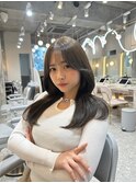 韓国風前髪×ショコラアッシュ【新宿/髪質改善/ふんわりカール】