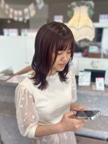 ヘアーワークス ボナ(HAIR WORKS bona.)&nbsp;大人可愛い◎顔周りカット×バイオレットブラウン/レイヤー