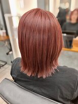 ギルド 清瀬店(GUILD)&nbsp;艶感ピンクブラウンの切りっぱなしボブ