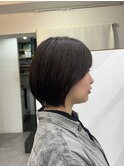 20代30代ミニボブ切りっぱなしボブ前髪あり小顔外はねボブ韓国風