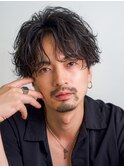 波巻きパーマセンターパート