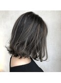 ミックスカール×グレージュカラー