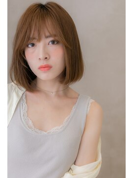 カバーヘア ブリス 上尾西口店(COVER HAIR bliss) カーキアッシュフェザーバング前下がりボブ302Y上尾20代30代40代