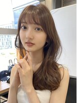 フォンズ(FONS) くびれレイヤー斜めバンググレージュカラーシルキーベージュ