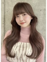 フォルテ 掛川店 ロング/重めバング/ほんのりピンクアッシュ