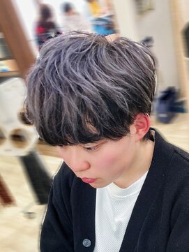 アクトスタイリッシュヘアー 知立(Act stylish hair) メンズツートーンマッシュウルフシルバーブラックカラー