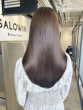 サロウィン 池袋(SALOWIN) 韓国風顔周りレイヤー × ブリーチなしパールグレージュ #118