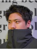 ベリーショートメンズマッシュツイストパーマボウズツーブロック