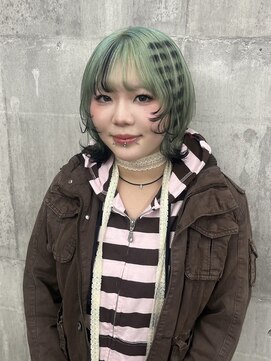 モニカ 栄店(MONIQA) ミントグリーン / 裾カラー / レイヤー / 個性派デザイン