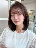 小顔面長丸顔オルチャンヨシンモリミディアム前髪ありなし