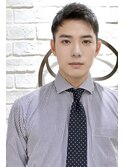 爽やかマットショート☆ビジネス刈り上げツーブロックブラック