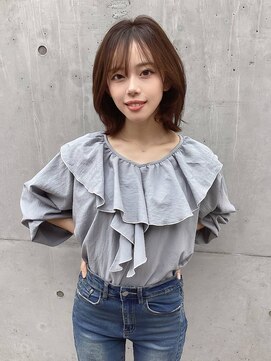 韓国風/艶カラー/ロングレイヤー/韓国風くびれ/20代/30代/40代