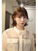 20代30代イメチェン小顔レイヤーボブグレージュ
