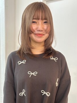 パーク 福岡天神西通り店(parc) ミルクティーベージュ ハイトーン 姫カットレイヤー ブリーチ