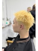 メンズ似合わせカットショート刈り上げケアブリーチ抜きっぱなし