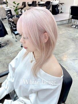 ヌフ(neuf) ホワイトベージュ×くびれレイヤー【池袋/イメチェン/前髪】