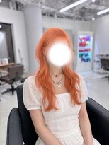 ゲーム 梅田(GAME)&nbsp;ペールオレンジ トリプルカラー ロングウルフレイヤー 梅田