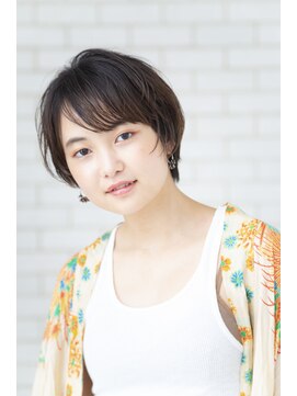 ロット 横浜(lot) マロンベージュ×丸みショートボブ