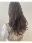 髪質改善トリートメント_マロンベージュ Aラインボブ かきあげ