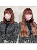 テラコッタカラー#シールエクステ#アースカラー#韓国#美髪#神戸
