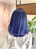 【切りっぱなしボブ× ブルーバイオレット 】