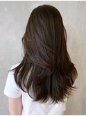 オリーブベージュレイヤーカット_グレージュカラーボブ_ba402911
