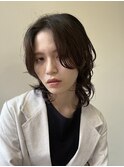 ボーイッシュウルフニュアンスパーマ伸ばしかけヘア