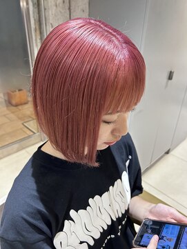 アース 高円寺店(HAIR & MAKE EARTH) 2ブリーチでつくるコーラルピンク♪