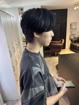 グランドライン(GRAND LINE) センターパート アップバング ウルフ メンズ