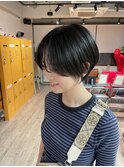 大人可愛い20代30代40代黒髪前下がりショートボブ丸みショート◎