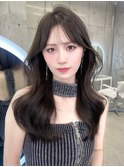 韓国トレンドヘア*薄め前髪がお洒落なうるツヤレイヤーロング