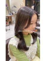 ヴァネッサ VANESSA&nbsp;チョコレートブラウンベージュくすみカラー韓国巻き×MIHO