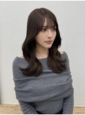 レイヤーカット韓国風ワンホンメルティカラー暗髪ブルージュ