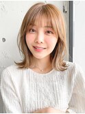 ◎ミニウルフホワイトグレージュデジタルパーマチェリーブラウン