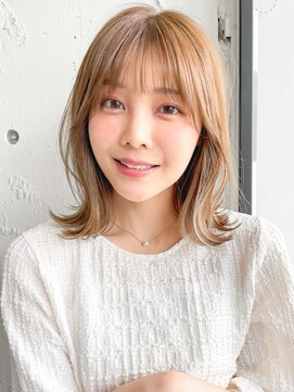 アグノス 青山(Agnos) ◎ミニウルフホワイトグレージュデジタルパーマチェリーブラウン