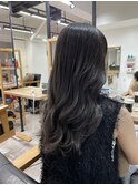 透明感カラー×暗髪オリーブベージュ