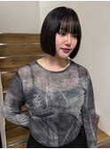 切りっぱなしボブミニボブワイドバング